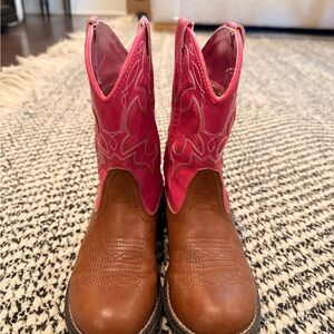 Roper Kids Light Up Pink and Brown Western Boots